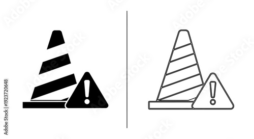Labor day safety warning triangle sign road construction alert Vector