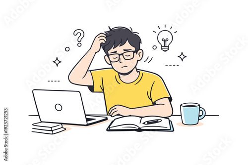 Candid imperfect moments. Casual work setting where someone adjusts glasses or scratches their head during focused thinking. Honest, unpolished moment of