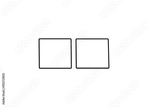 Cozy window curtains. Minimalistic one-line drawing small window with short curtains and