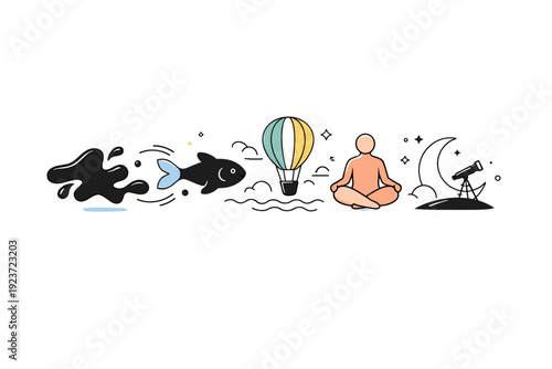 Ink morphing transition scene. Organic ink forms transforming into new shapes, visualizing smooth transitions and continuity. Modern, calm, and abstract