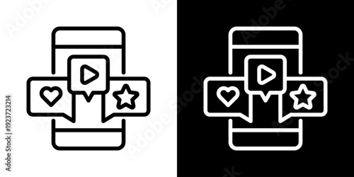 Social Media Icon Of Line Black And White Style 