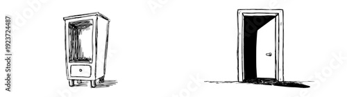 A vintage blue and white miniature elevator, reminiscent of a classic charm.