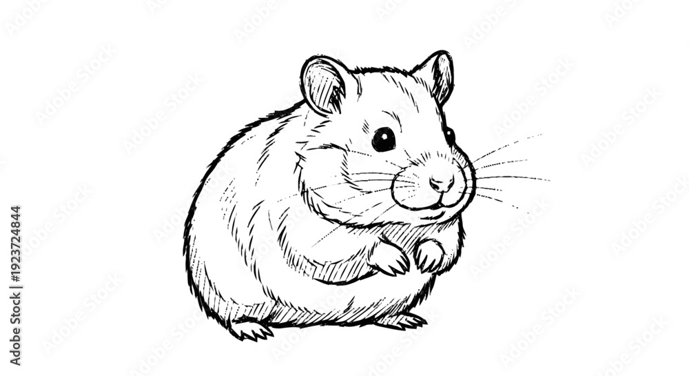 Fototapeta premium Hand drawn guinea pig illustration.