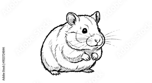 Hand drawn guinea pig illustration.