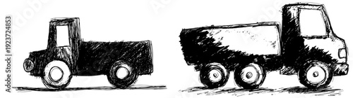 Vintage Vehicle Nostalgia: A Red Truck's Solitary Journey