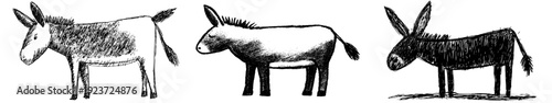 Whimsical Donkey: A Hand-Drawn Illustration of a Brown Donkey with Long Ears
