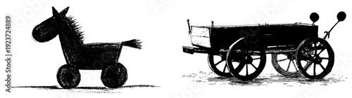 A playful pony cart adventure