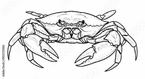 Crab Illustration Shellfish Crustacean Marine Animal.