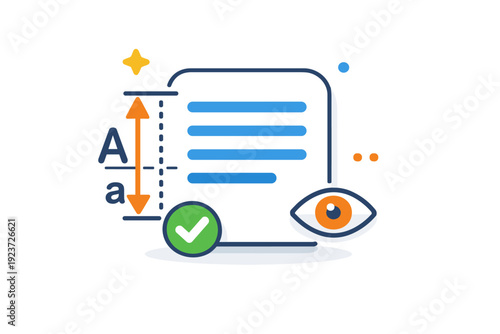 Type for web accessibility represented by a text block with generous spacing and a line height marker, communicating readability, rhythm, and comfortable