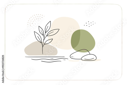 Eco-luxury minimal background. Refined neutral palette with organic shapes and tactile paper texture, quiet and confident mood. Premium