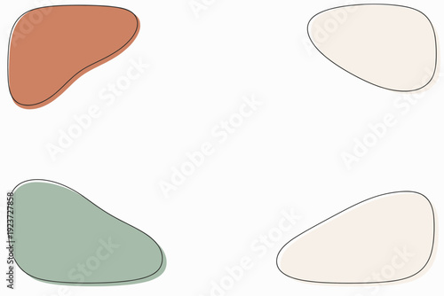 Modern ceramic background. Large smooth ceramic color fields with rounded edges and minimal surface texture, leaving open space for text or