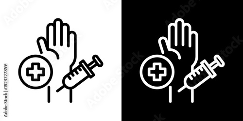Treatment Icon Of Line Black And White Style 