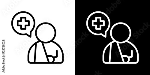 Injury Icon Of Line Black And White Style 