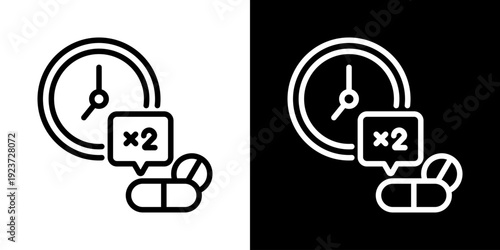 Dosage Icon Of Line Black And White Style 