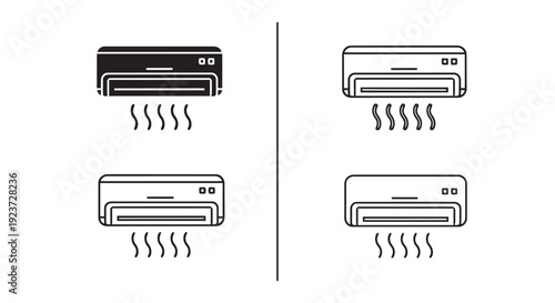 Air conditioner icon set