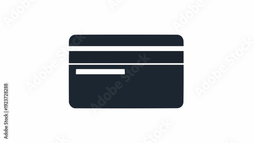 Black Credit Card Plastic Rectangle.