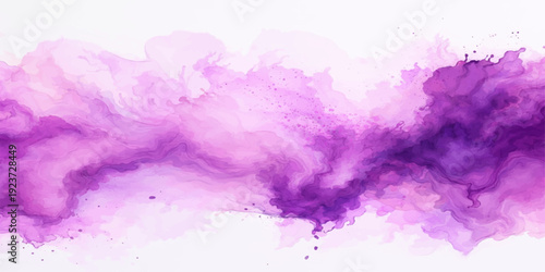 Artistic abstract watercolor background vector illustration featuring colorful pink and purple paint splashes with a grunge ink texture on paper for a creative wallpaper design