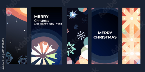 Festive christmas story backgrounds with various abstract designs and patterns