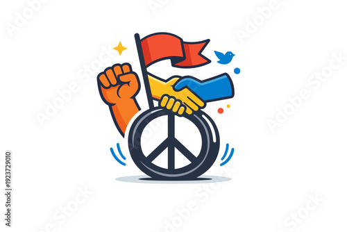 Symbolic Resistance Badge. Visual protest culture reflecting how simple artistic symbols can represent resistance, justice, and freedom. A compact conceptual