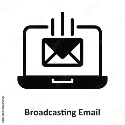 Broadcasting Email Vector icon which can easily modify or edit