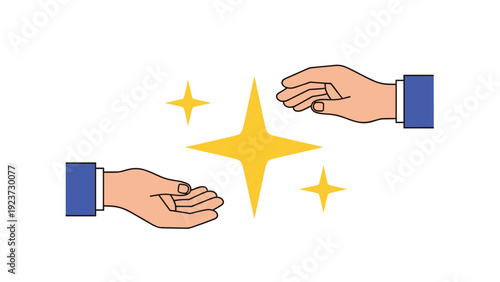 Two hands reaching out towards a sparkling golden star, symbolizing success, achievement, and the pursuit of dreams and aspirations.