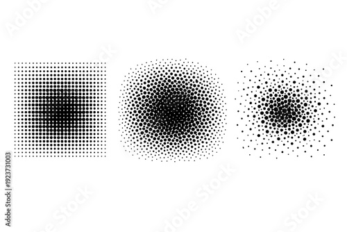 Comic halftone noise texture A halftone noise texture object shown in three views including uniform dot view, clustered dot view, and sparse