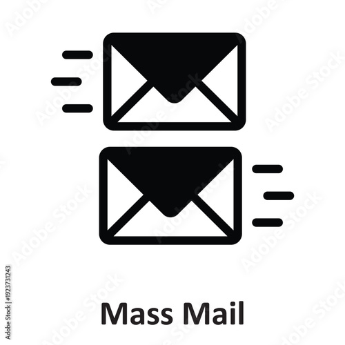 Mass Mail Vector icon which can easily modify or edit