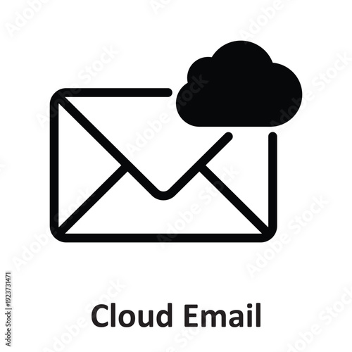 Cloud Email Vector icon which can easily modify or edit