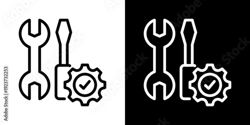 Tools Icon Of Line Black And White Style  