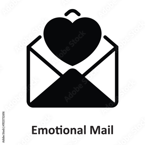 Emotional Mail Vector icon which can easily modify or edit
