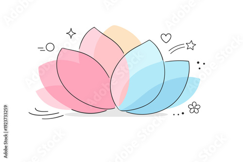 Flower petal textures. Abstract editorial scene with soft overlapping petal shapes, suggesting natural layers and gentle movement. Calm