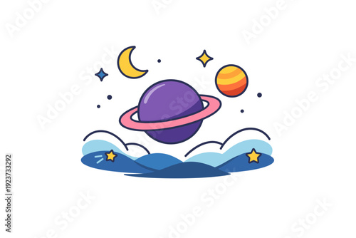 Cosmic and dreamy scenes evoking a sense of wonder and quiet exploration beyond everyday reality. A soft visual metaphor with floating