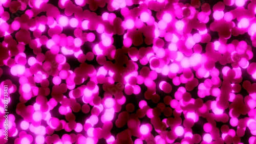 Purple bright glowing energy balls garlands with light festive Christmas background