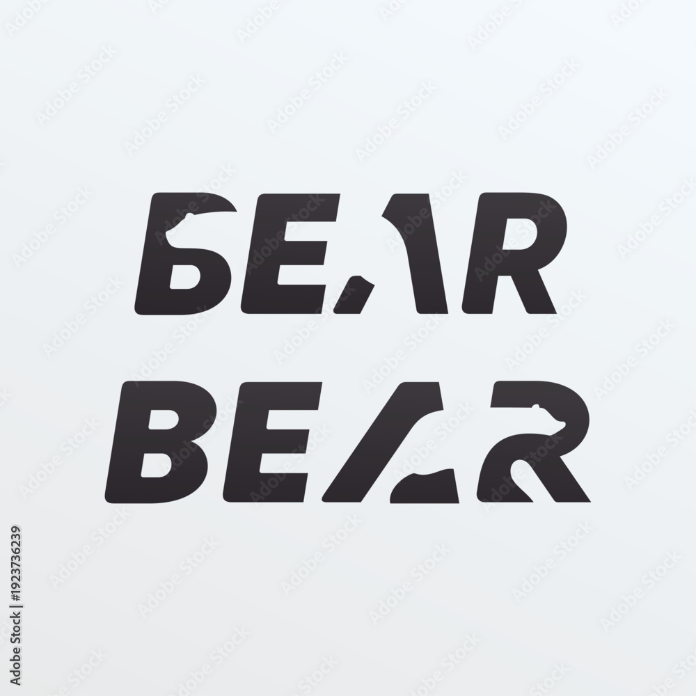 Fototapeta premium Clever Bear Wordmark Logo Design