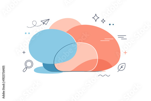 Duotone abstract background. Large soft shapes layered together using two harmonious colors. Calm modern mood with gentle contrast and smooth visual balance.