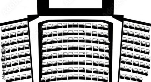 Auditorium Seating Arrangement - Rows of Seats in a Theater Hall.
