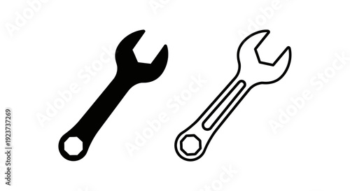 Labor day wrench icon set for industrial design and construction tools Vector