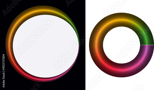 rainbow colored circle frames for graphic design