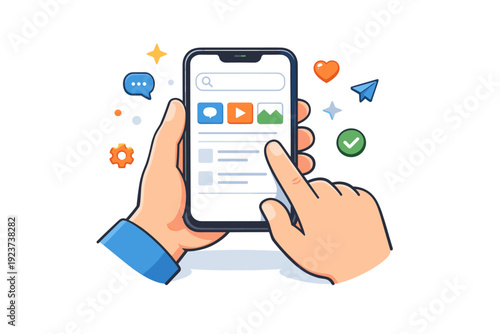 Smartphone mockup centered on a handheld device with subtle decorative elements and light reflections, symbolizing usability and everyday