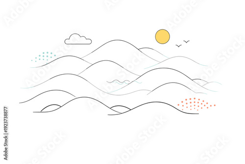 Fog mist depth layers. Overlapping translucent fog shapes creating gentle depth and perspective. The mood is modern, neutral, and suitable