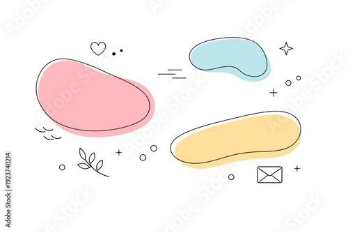 Romantic abstract backdrop. Smooth organic forms softly floating across the canvas, creating a peaceful and dreamy atmosphere. Light emotion,