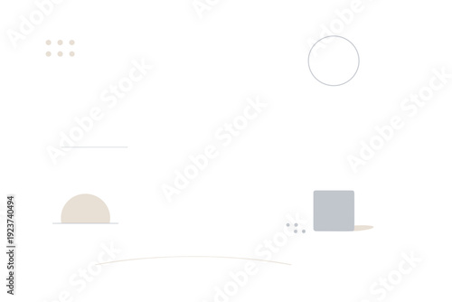 Editorial quiet space background. Sparse geometric elements placed far apart, emphasizing emptiness and structure. Sophisticated calm,