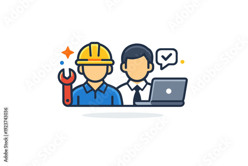 Australian workforce representing skill, reliability, and modern professions. A compact icon scene with a simplified person and tool or