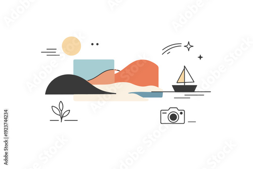 Film photography inspired backdrops ? vintage color tones. Muted warm and cool color blocks inspired by analog film palettes, suggesting