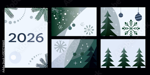 Festive new year collage with winter elements and seasonal decorations