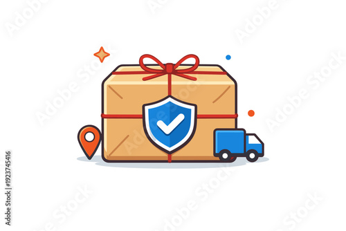 Sealed parcel wrapped neatly and marked with a simple icon, symbolizing protected contents and dependable transport from sender to recipient.