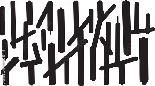 Abstract black lines on white background art design