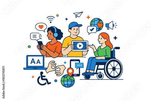 Disability-inclusive advertising focused on equal access and inclusive communication across brands and platforms. A modern editorial scene