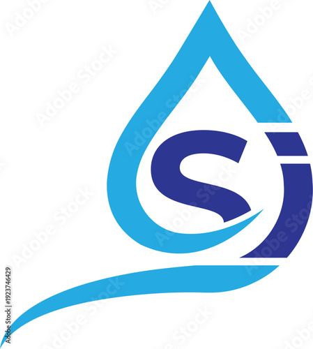Letter SI water logo