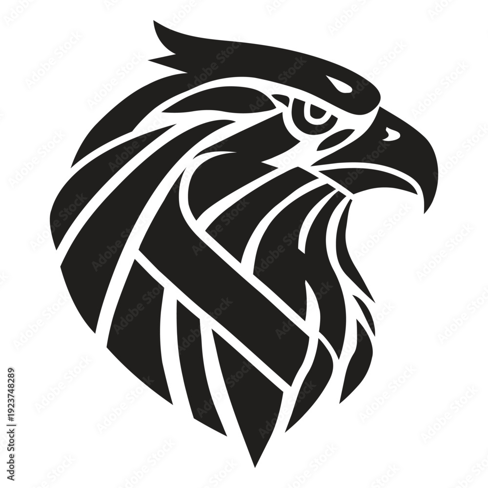 Fototapeta premium Eagle Head Logo Design – Bold Falcon Mascot Emblem Vector Illustration